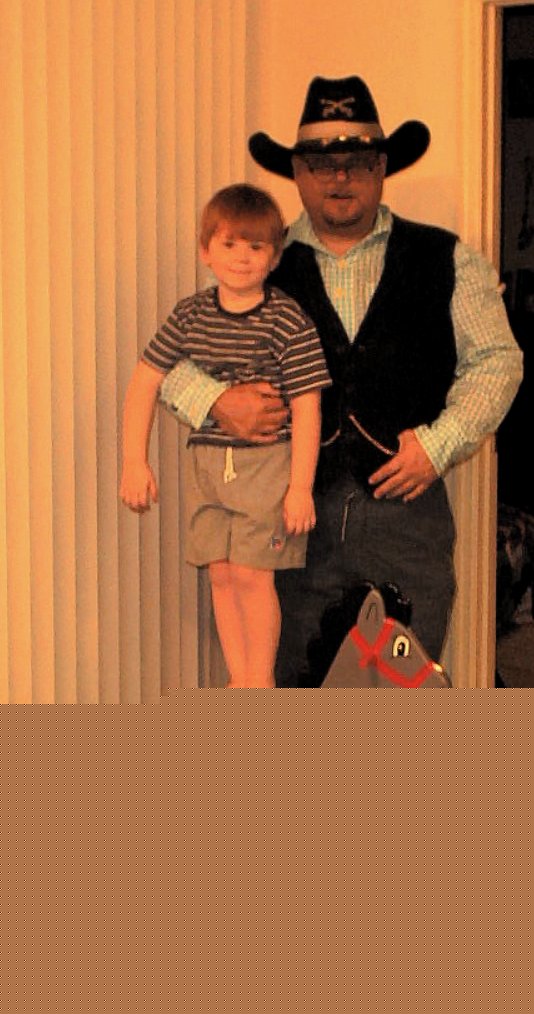 This is Amanda's dad, Mr. Mike in his Halloween costume. He went as a soldier from the Indian war.